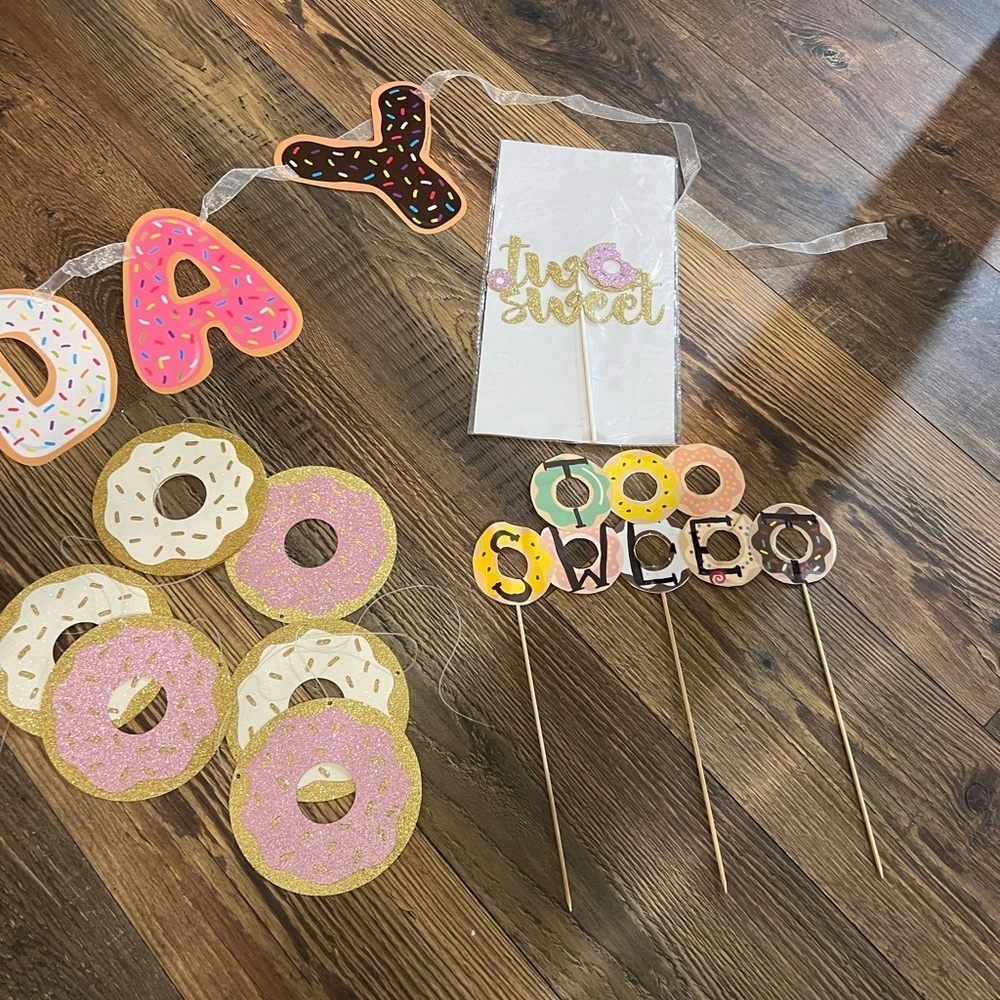 Two Sweet birthday party decorations Doughnuts